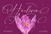 Herlina Aliyah Stylish Calligraphy, a Script Font by stylishtype.co (Thumbnail 1 of 20)