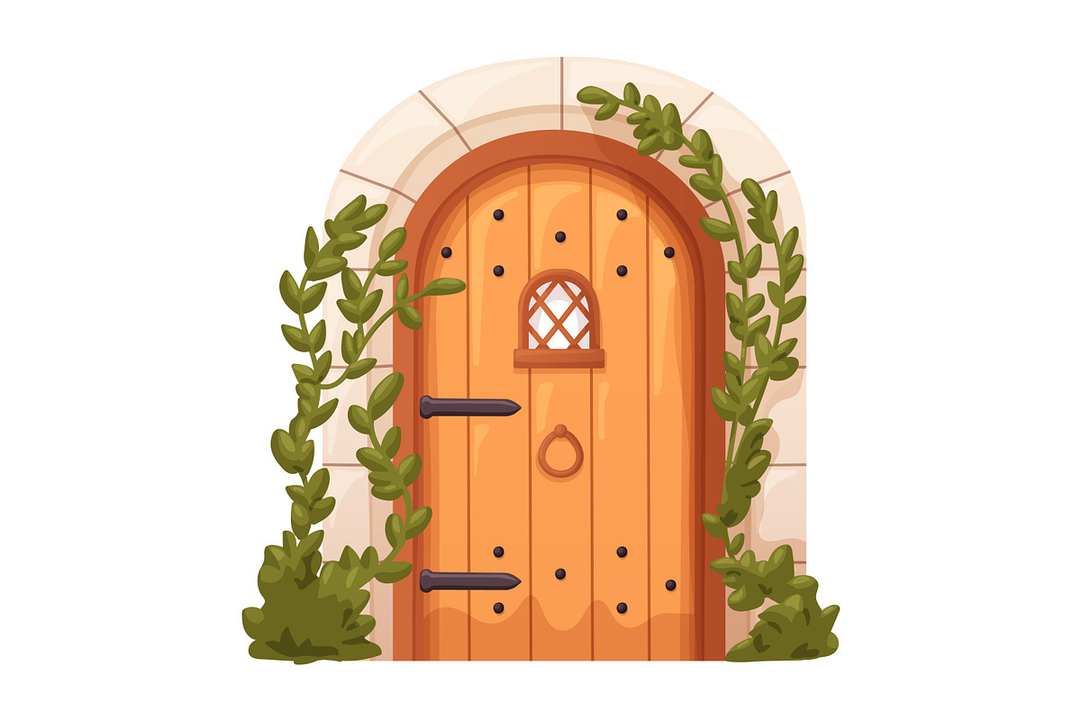 Old medieval castle doors set, an Object Illustration by Good Studio (Photo 5 of 13)