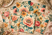 VINTAGE BOTANICAL EPHEMERA FLORAL, a Background Graphic by Printable Treasure (Thumbnail 3 of 3)