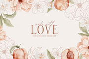 Floral Peaches watercolor flowers, an Illustration by Angele Kamp (Thumbnail 9 of 10)