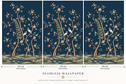 Navy Blue Chinoiserie Wall Mural, a Wallpaper Graphic by by creative paper (Thumbnail 5 of 20)