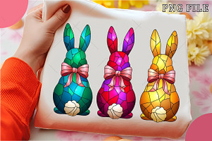 Stained Glass Easter Coquette Bunny, an Illustration by OK Design