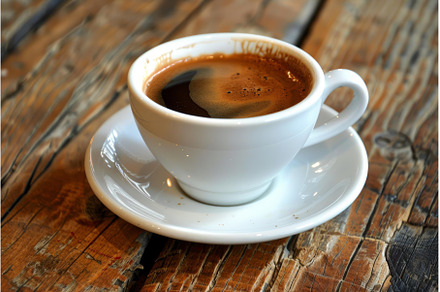 Steaming cup of coffee sitting on, a Food & Drink Photo by Ylivdesign