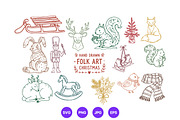 Christmas Hand Drawn Folk Art Set, a Seasonal Illustration by designvectx (Thumbnail 10 of 10)