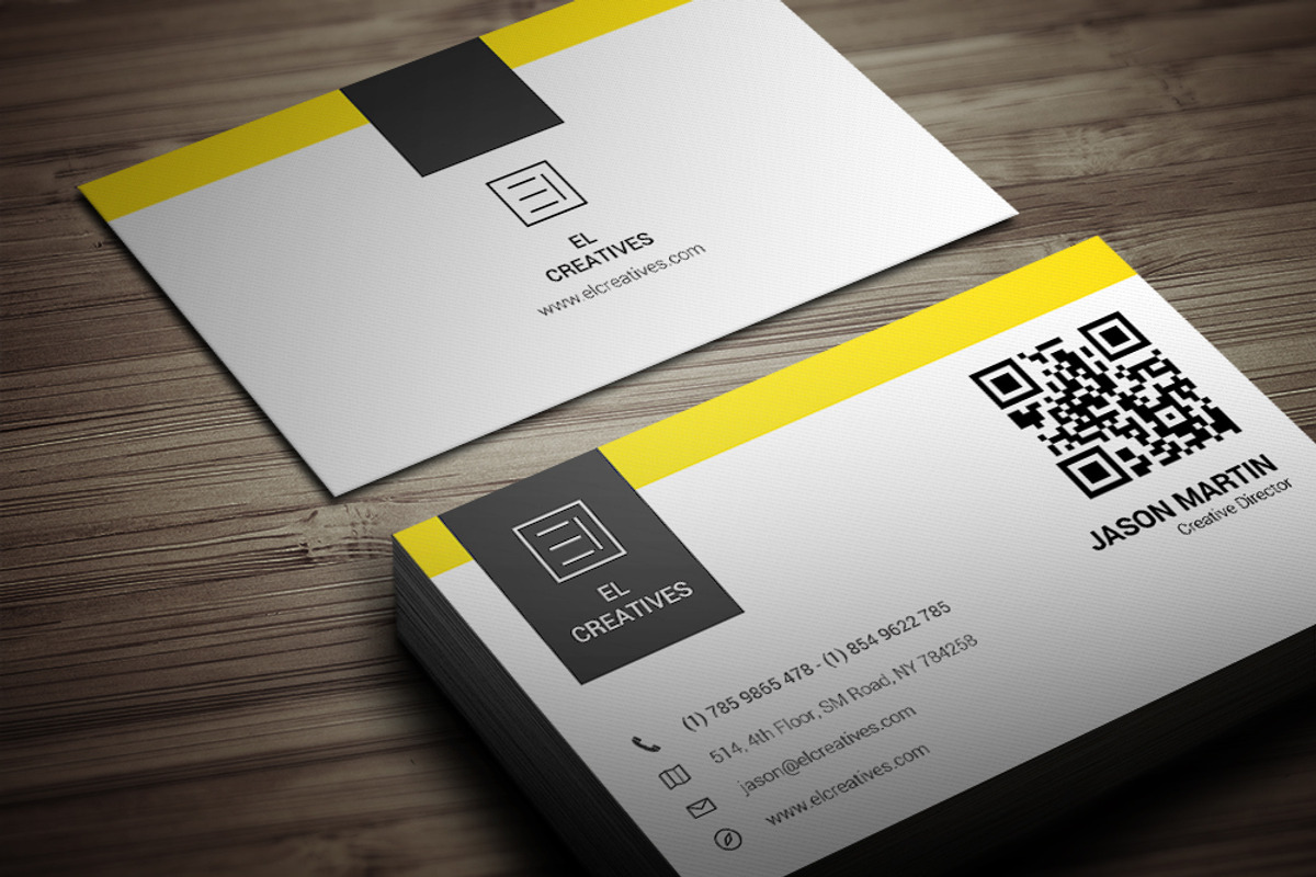 Creative Yellow Business Card, a Business Card Template by bouncy (Photo 1 of 4)
