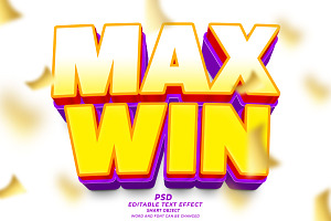 Max Win PSD 3d Editable Text Effect