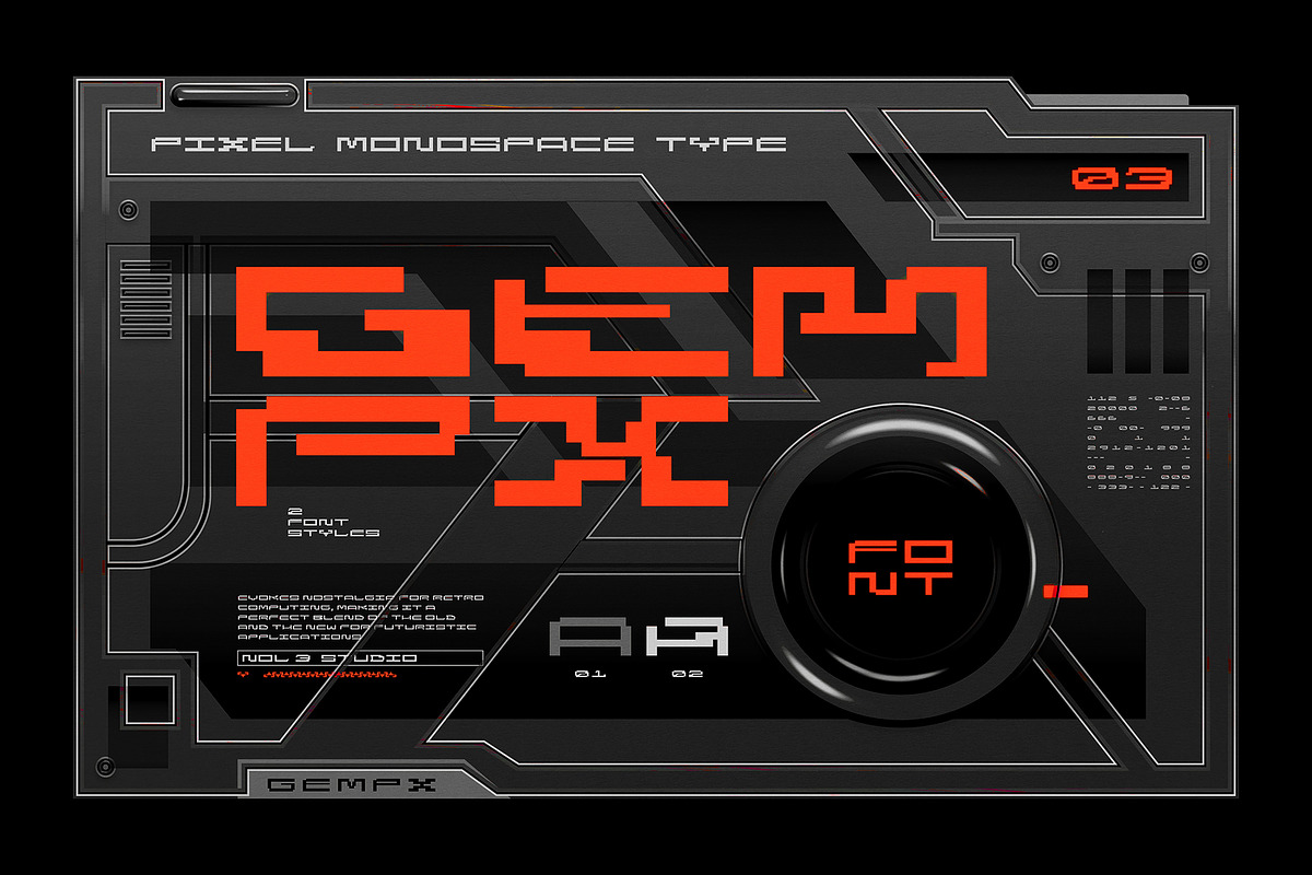 GEMPX | Pixel Glitch Font, a Sans Serif Font by Nol 3 Studio (Photo 1 of 10)