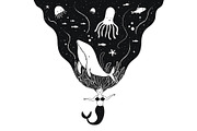 Vector mermaid 11 prints set, an Animal Illustration by JULYMILKS (Thumbnail 7 of 7)