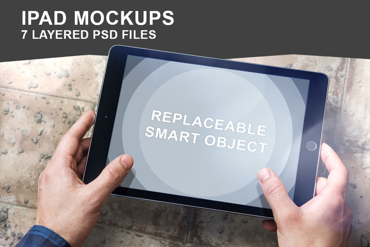 iPad Air Mockup Set - 7 Photo PSD, an iPad Mockup by mockupgeek (Photo 2 of 6)