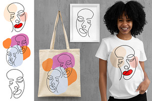 One Line Drawing Woman Face SVG PNG, an Object Graphic by jelisua88