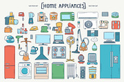 Vector set with home appliances, an Object Graphic by Olga Chuklay (Thumbnail 1 of 2)