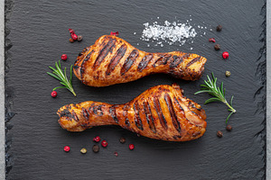 Grilled delicious chicken legs, a Food & Drink Photo by Volff