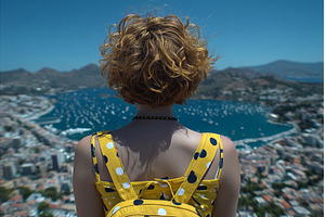 A woman is taking in the view from, a Person Photo by ZinetroN