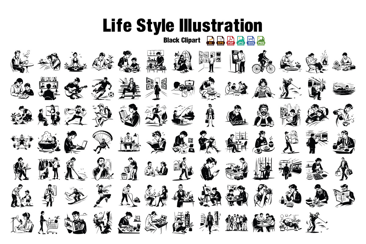 Daily Lifestyle Vector Illustrations, an Illustration by Vector Portal (Photo 1 of 8)