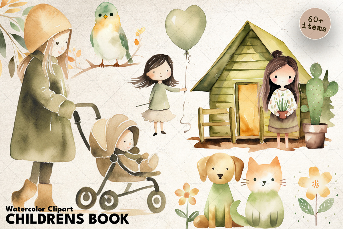 Watercolor Boho Childrens' Book Art, an Illustration by Dazzling Art Boutique (Photo 1 of 5)