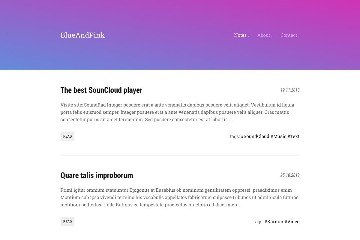 Blue & Pink, for Kirby 2 CMS, a Templates & Theme by Starckio (Photo 1 of 4)