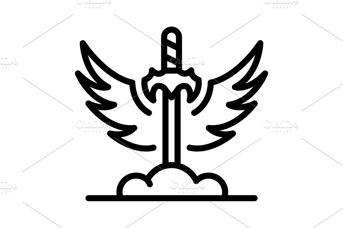 Legends sword black icon, an Outline Icon by Creative priyanka