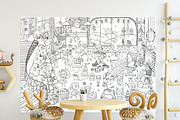 Santa Claus House coloring page, a Decorative Illustration by JaneLane (Thumbnail 2 of 3)