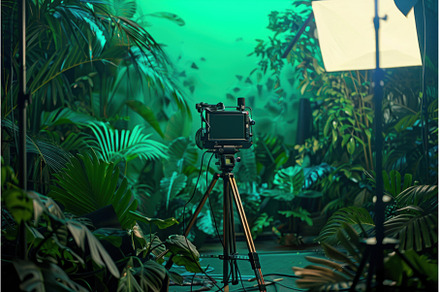 Professional camera setup in lush, an Industrial Photo by Ylivdesign