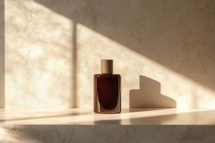 Elegant bottle resting on a shelf, a Photo by Beautiful things