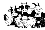 Cute Farm Animal Silhouette Bundle, an Illustration by hafijul (Thumbnail 35 of 51)