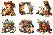 Western Cowgirl Book Clipart, an Illustration by Libby Wishes (Thumbnail 4 of 11)