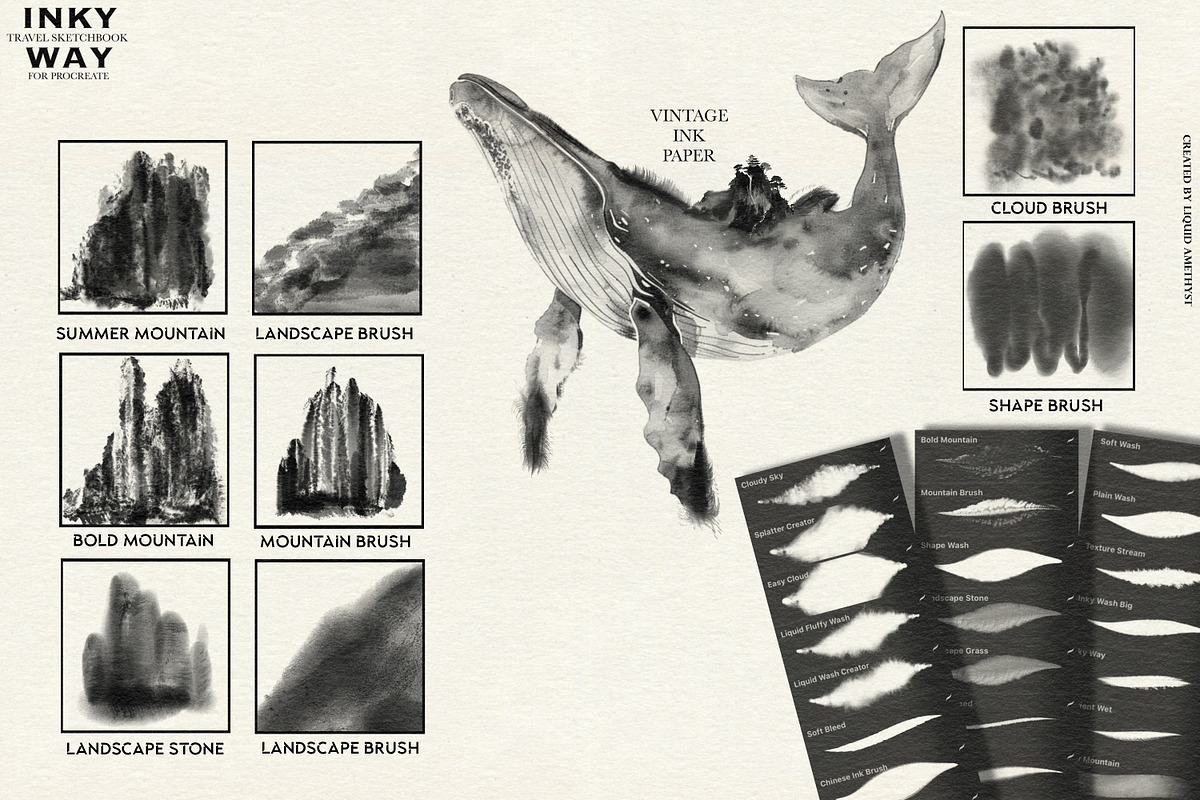 Inky Way Travel Procreate Sketchbook, a Brush Add-On by Liquid Amethyst Art (Photo 5 of 7)
