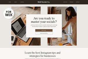 Wix Website Template Bold Socials