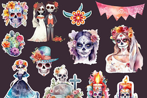 Day Of The Dead Clipart Set