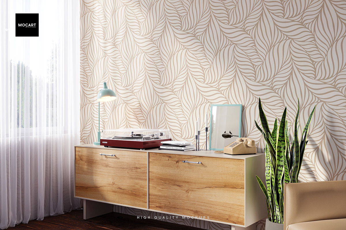 Interior Wallpaper Mockup Set v.2, a Household Mockup by Mocart (Photo 5 of 11)