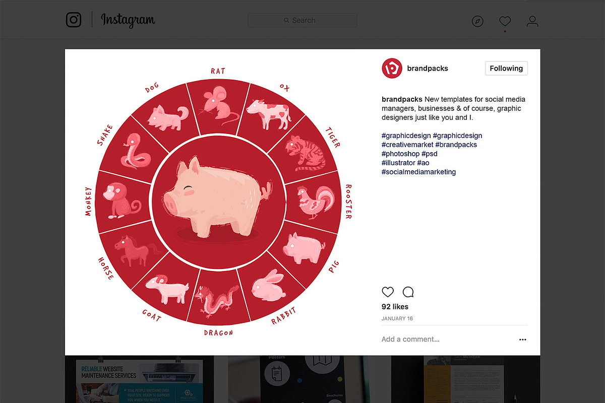 Chinese New Year Instagram Templates, a Social Media Template by BrandPacks (Photo 5 of 11)