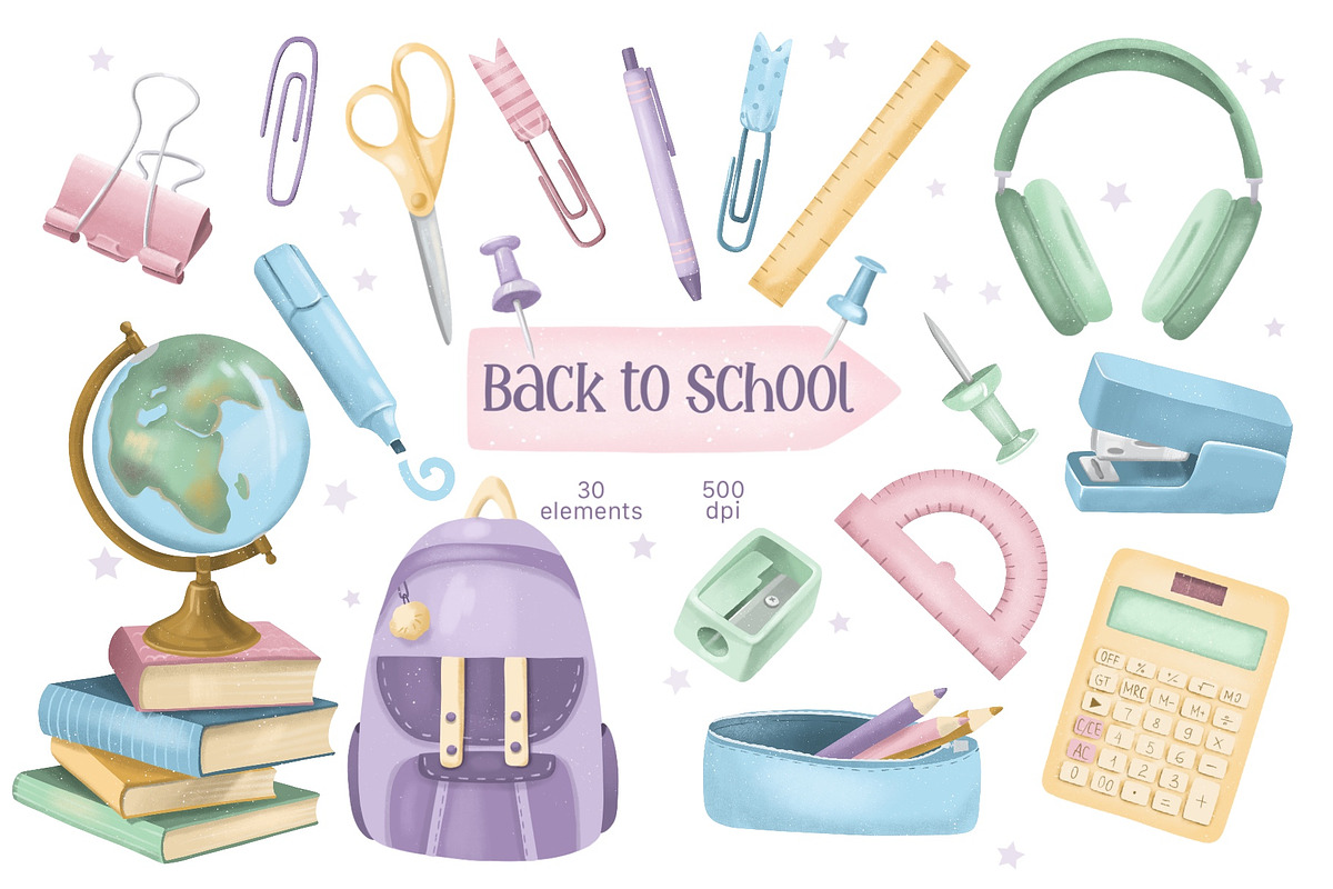 School Clipart, Back to School PNG, an Object Graphic by ArtGiftsStudio (Photo 1 of 3)