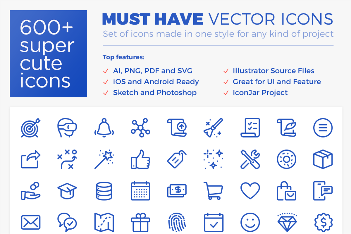 Cutiecons! 600+ icons (20% Off), an Outline Icon by Sergey Shmidt (Photo 1 of 5)