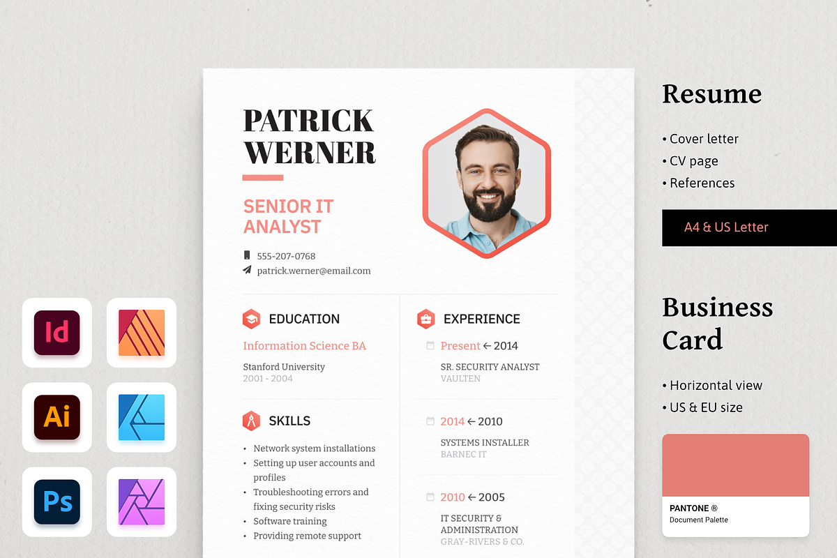 Werner Resume CV & Business Card, a Resume Template by Jinro (Photo 1 of 5)