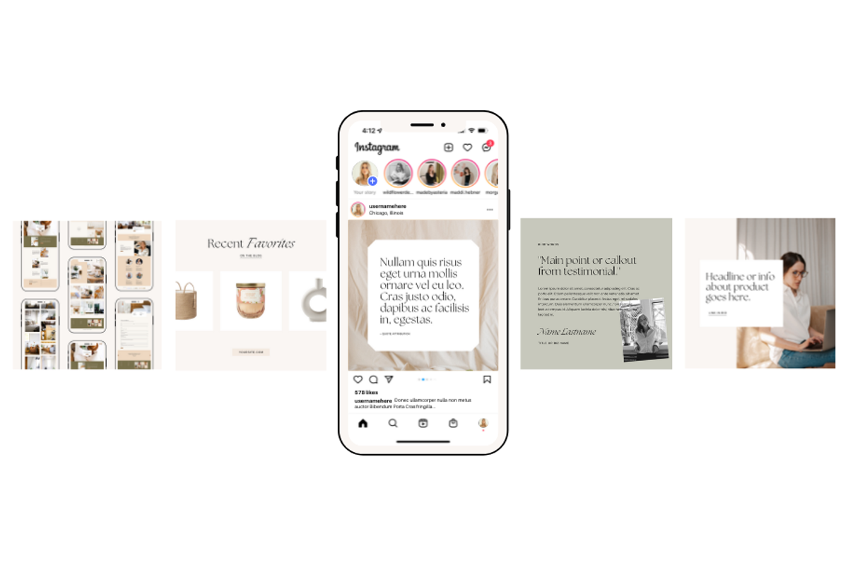 Clean Editorial Instagram Templates, a Social Media Template by Madewest Supply Co. (Photo 5 of 7)