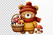 Cute Autumn Bear Clipart Bundle, a Seasonal Illustration by Nicolle's Colorful Art (Thumbnail 6 of 7)