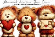 Whimsical Valentine Bear Clipart, an Illustration by Black Bird Studio (Thumbnail 1 of 6)