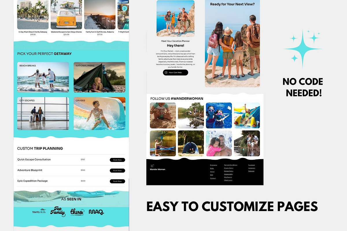 Family Travel Itinerary Wix Template preview 4