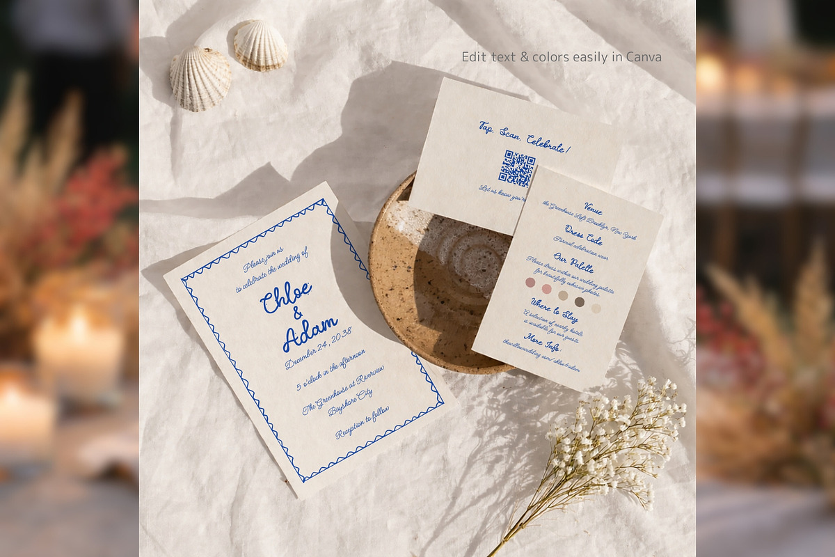 Wedding Invitation Suite Canva bd003, an Invitation Template by TyphoonStudio (Photo 6 of 9)