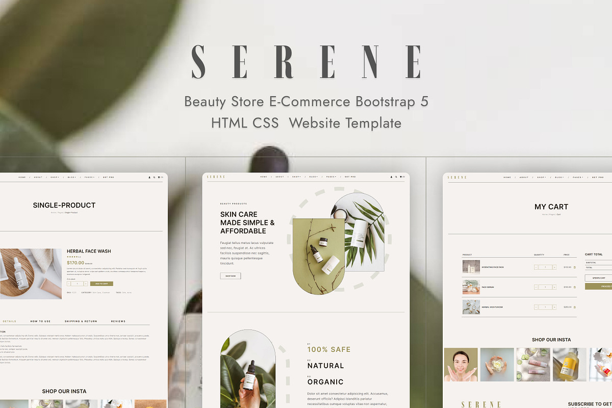 Serene - Beauty Store Web Template, a HTML Template by TemplatesJungle (Photo 1 of 2)