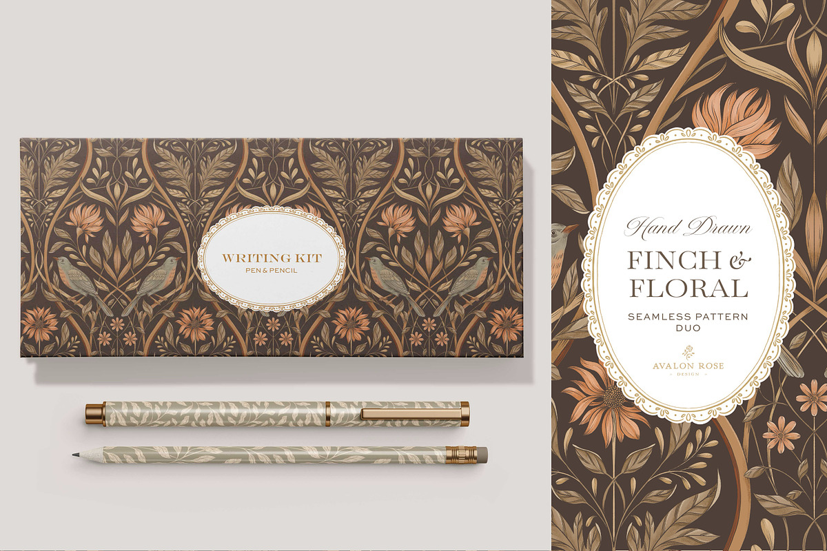 Vintage Bird & Floral Pattern Duo, a Pattern Graphic by Eclectic Anthology (Photo 7 of 13)