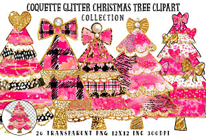 Coquette Christmas Tree Clipart, an Illustration by OK Design