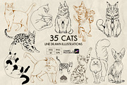 Cats Line Art + Procreate, an Animal Illustration by Skliarova (Thumbnail 1 of 3)