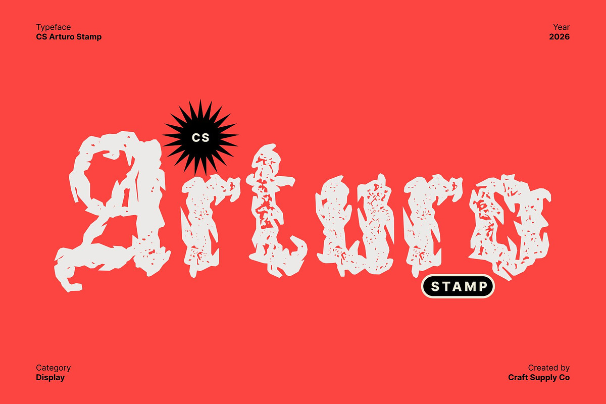 CS Arturo Stamp, a Blackletter Font by Craft Supply Co. (Photo 1 of 8)