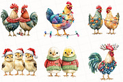 Christmas Chicken Clipart, an Illustration by OK Design (Thumbnail 2 of 5)
