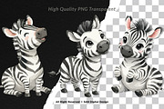 15 Bundle Watercolor Cute Zebra Wild, an Animal Illustration by Morspective (Thumbnail 2 of 8)