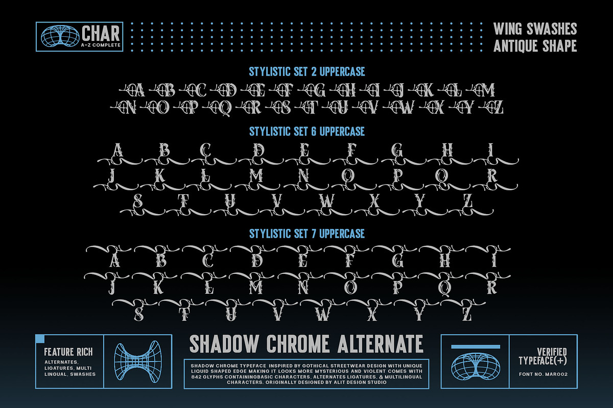 Shadow Chrome Typeface, a Serif Font by alit design (Photo 13 of 17)