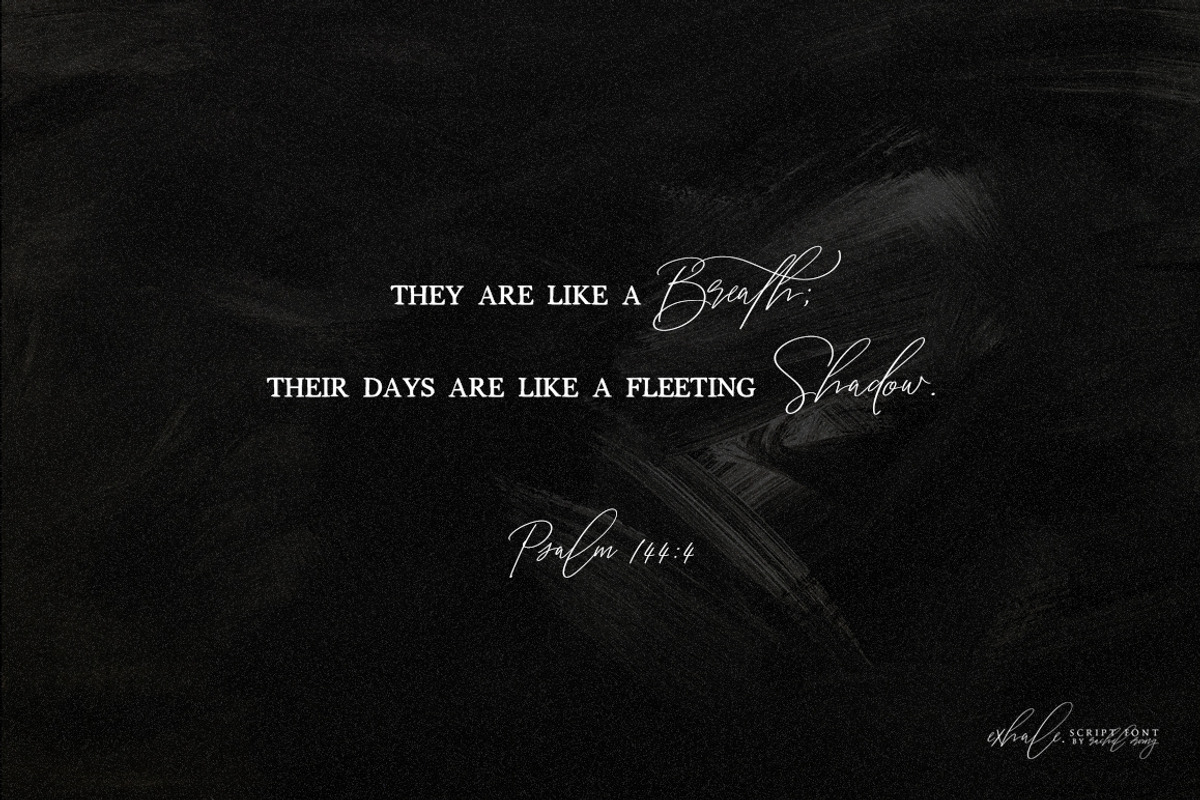 exhale. | calligraphy script font preview 7