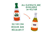 Wine and Cheese Clipart, a Food Illustration by Luamor (Thumbnail 6 of 7)
