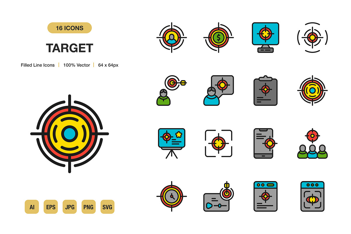 Target Color Icons, an Icon by Spacepixel Creative | Creative Market